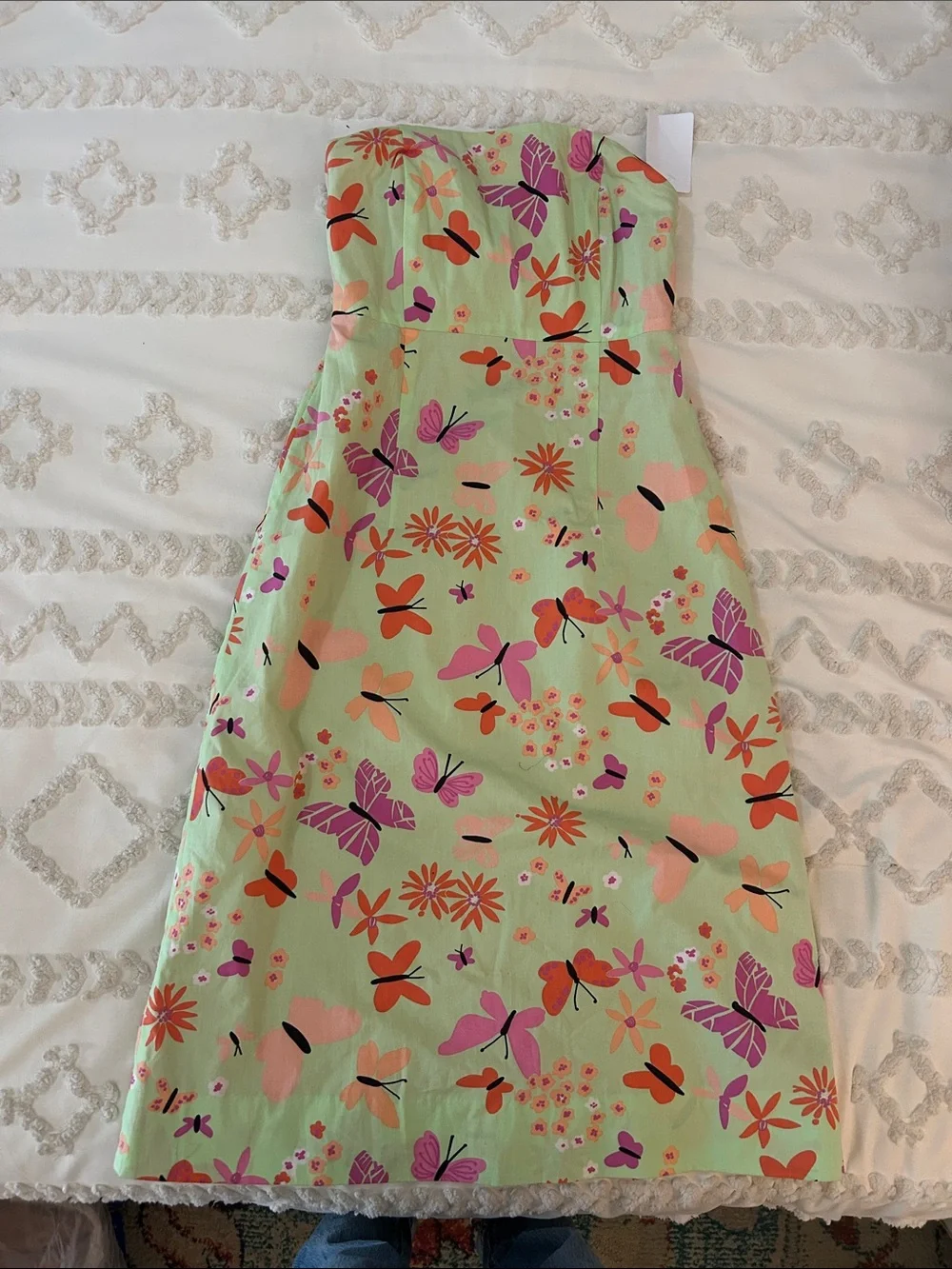 Lilly Pulitzer Pink vintage and Mint Floral Strapless Dress size 0 - Picture 3 of 8